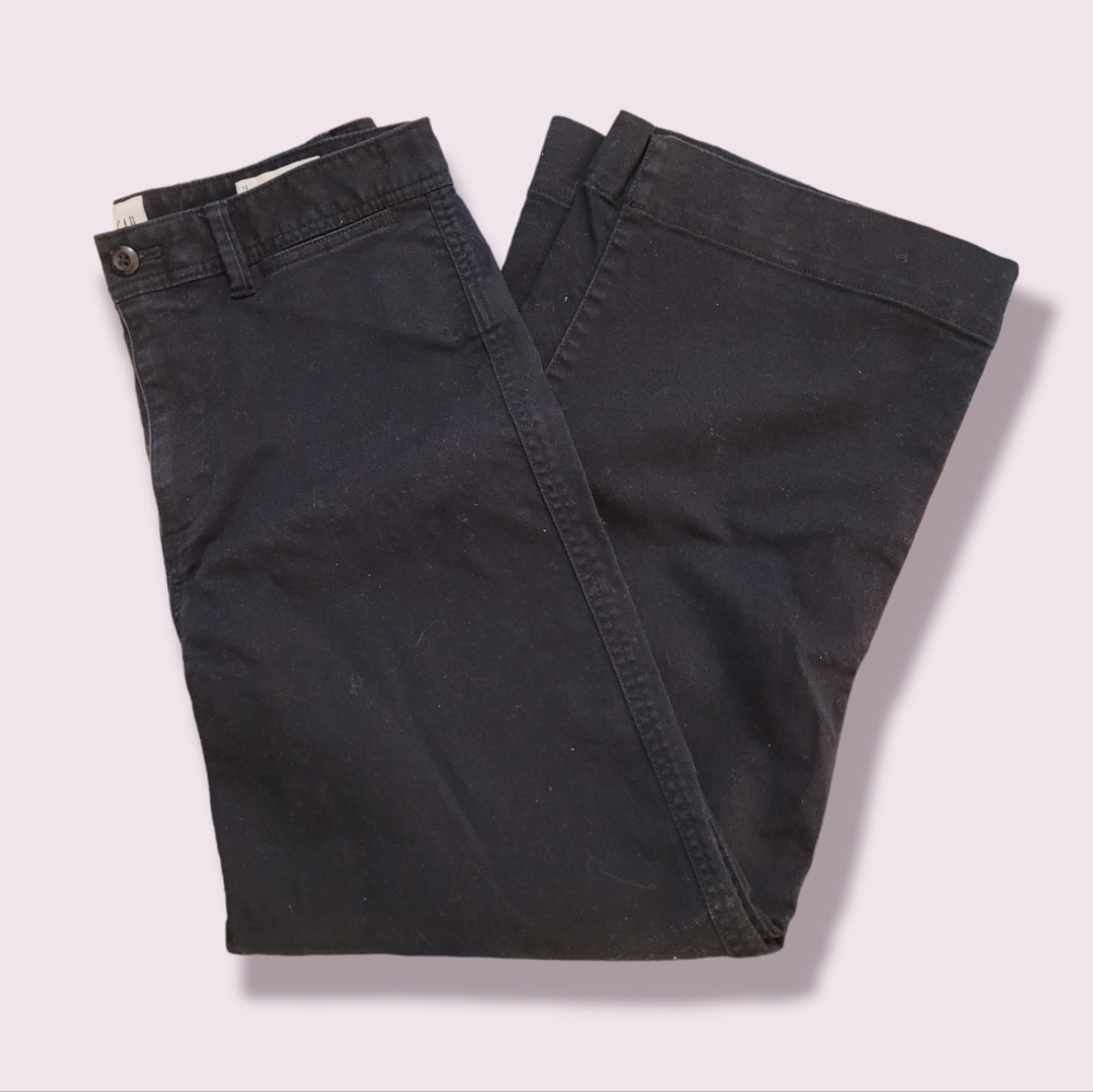 Gap black high rise wide leg crop jeans